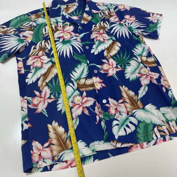 VTG 90’s Evalani Men’s Hawaiian Camp Shirt Palm Floral Vacation Wear Button M - Picture 2 of 5